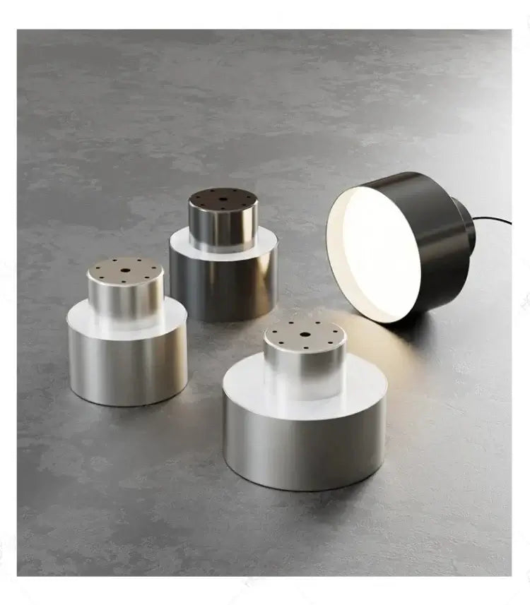 Modern Drum Flush Ceiling Light in Metal 140mm