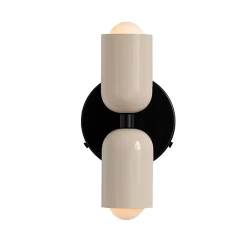 Postmodern Two-Tone Pill Wall Sconce, on black plate