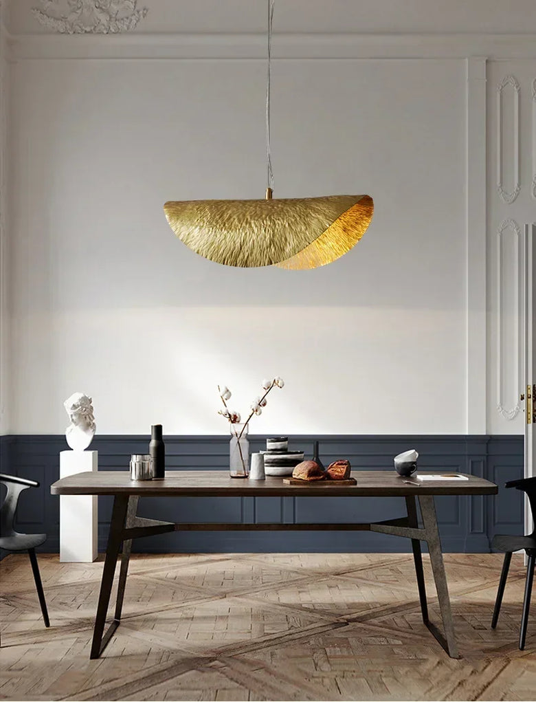 Gold Ginkgo Leaf Pendant Light