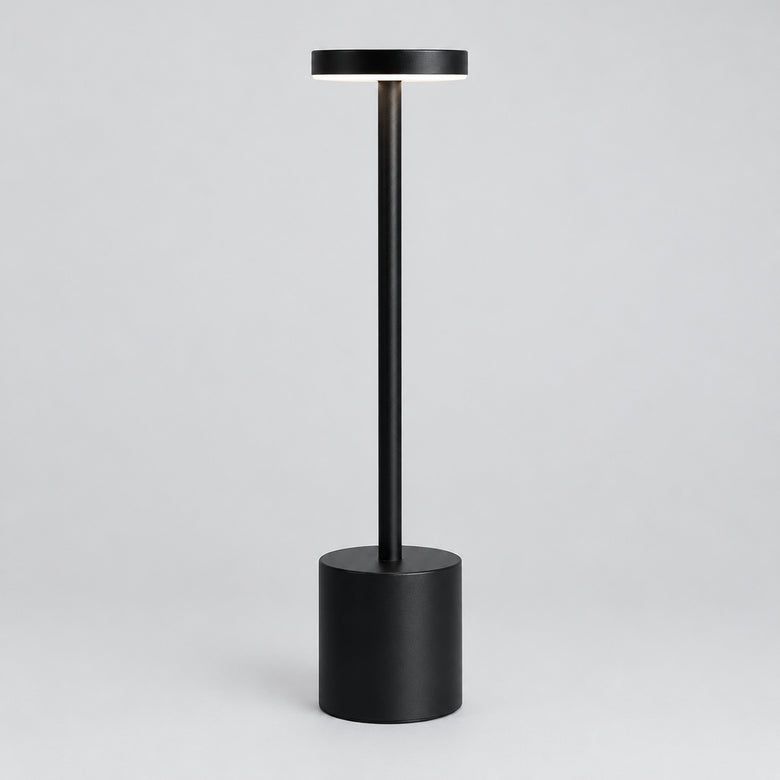 Black Cordless table lamp on gery background