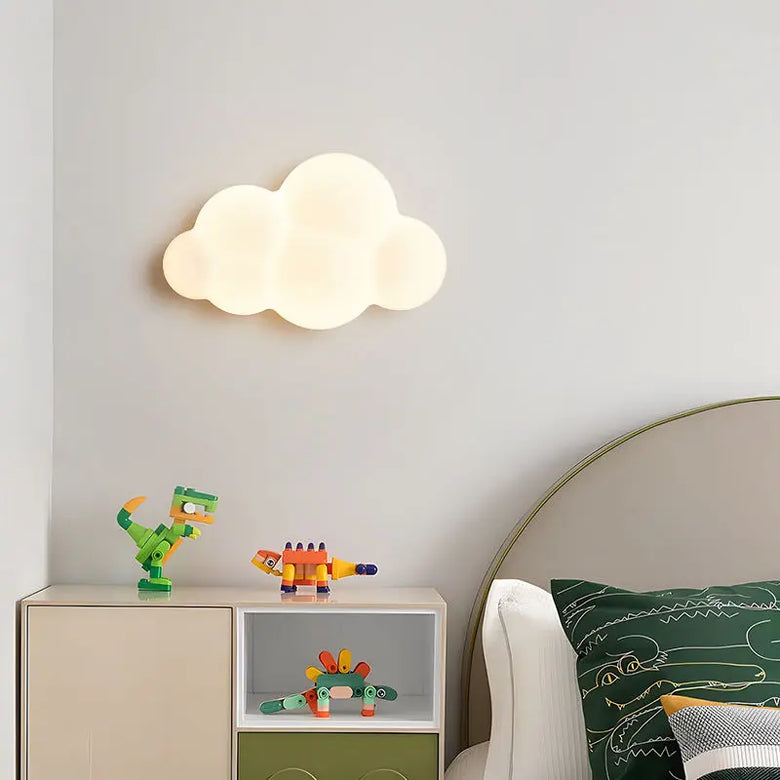 White Cloud Wall Light with Soft Glow – Cordless Modern Nursery Sconce