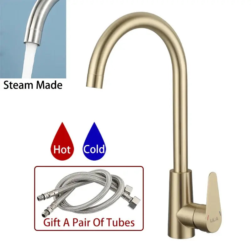 Elegant Golden Kitchen Mixer Tap - Durable & Stylish