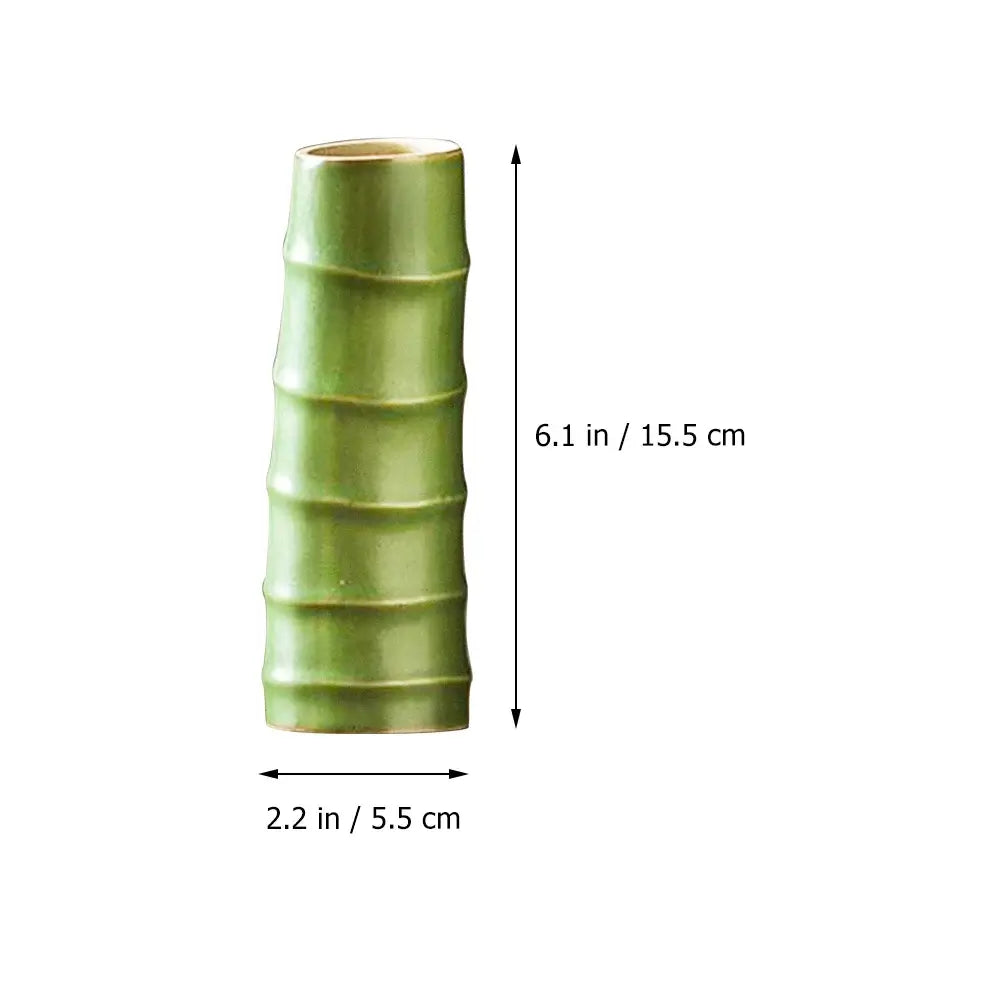 Green Ceramic Bamboo Vase - Elegant Home Decor