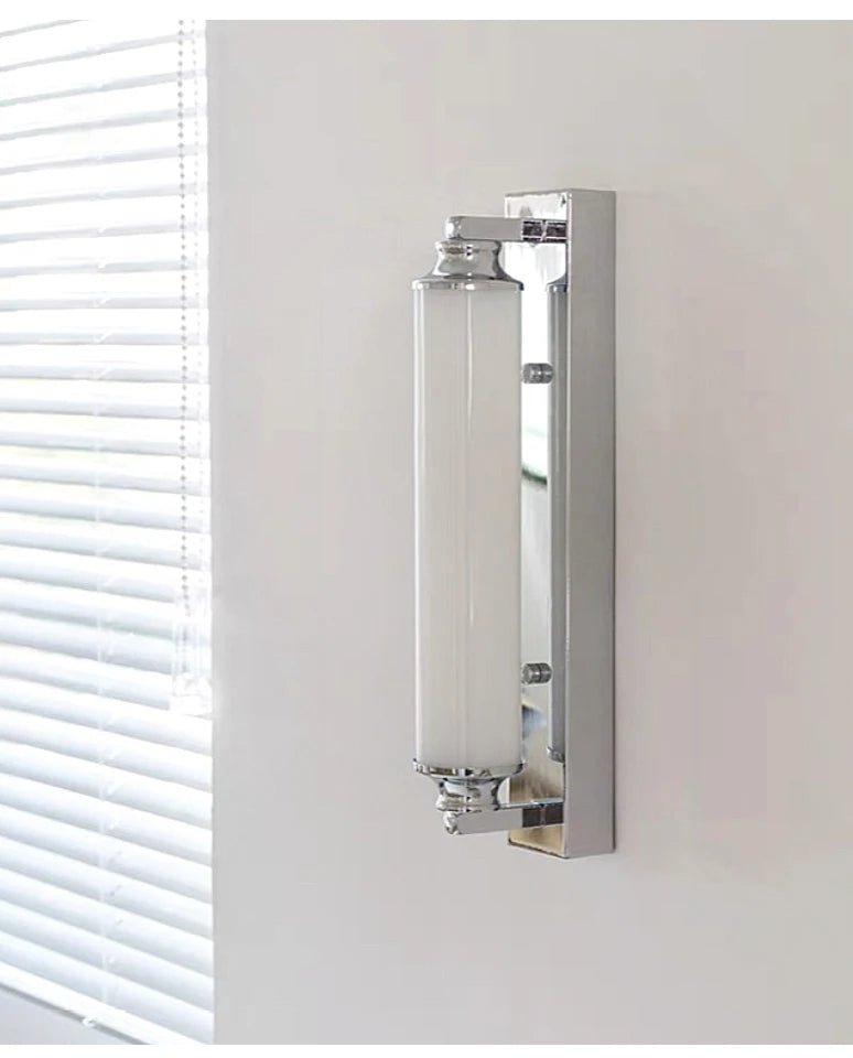 Steel & Glass Modern Wall Light 30cm