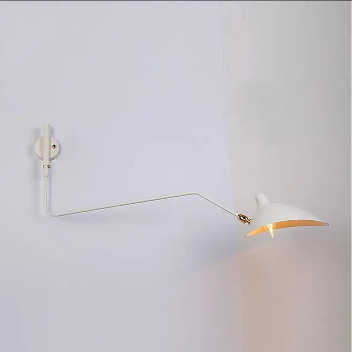 Swing Arm Nordic Loft Wall Lamp showcasing a stylish white design perfect for modern indoor spaces.