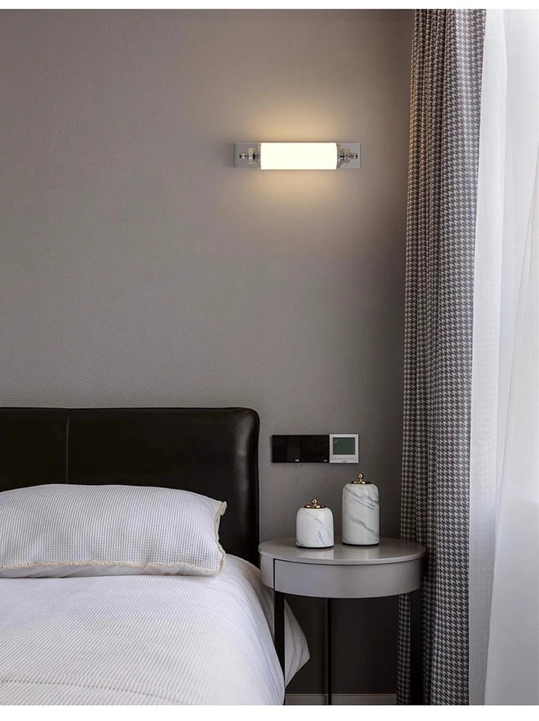 Steel & Glass Modern Wall Light 30cm
