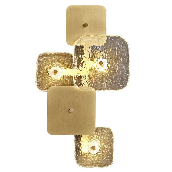 Astonishing Vintage Textured Glass and Brass Wall Lights featuring a stunning design with brass and textured glass.