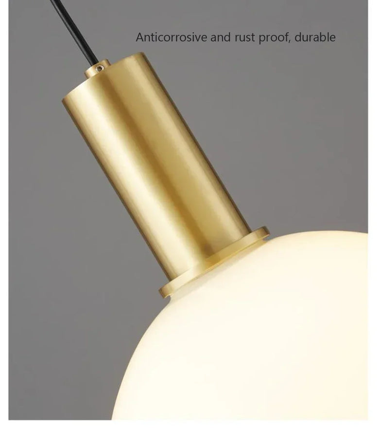 Nordic Glass Pendant Light with Brass Detail