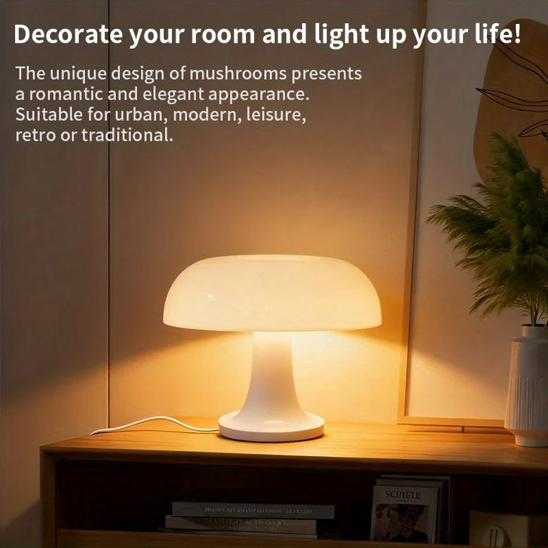 Italian 60's Retro Mushroom Table Lamp - USB Rechargeable