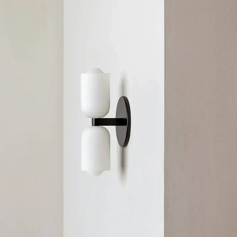 Modern Double-Head Glass Wall Lamp – LED Sconce