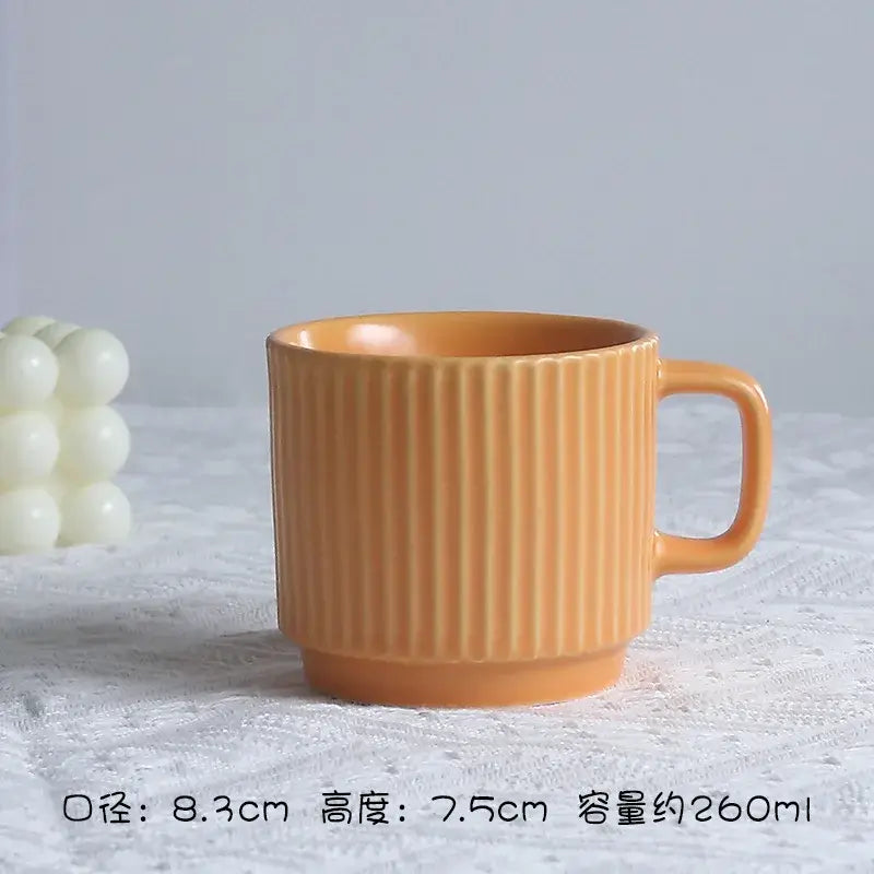 Large Retro Ceramic Coffee Cup - Stylish & Durable