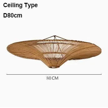 Vintage Designer Rattan Pendant Light
