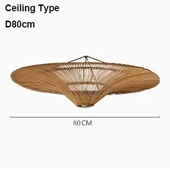 Vintage Designer Rattan Pendant Light
