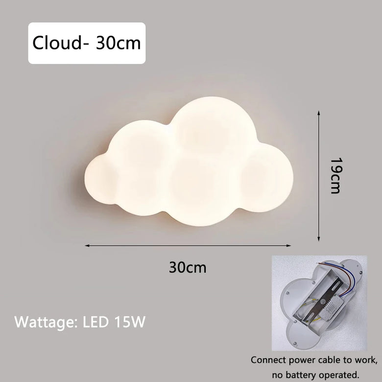 White Cloud Wall Light with Soft Glow – Cordless Modern Nursery Sconce