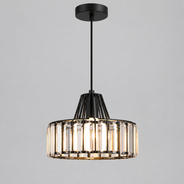 HERO Modern Crystal Drum hanging Lamp n grey background