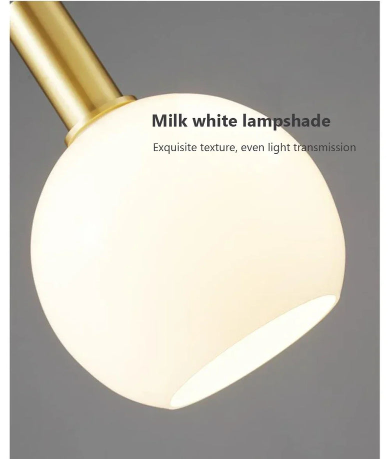 Nordic Glass Pendant Light with Brass Detail