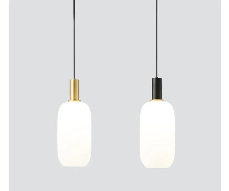Nordic Glass Pendant Light with Brass Detail