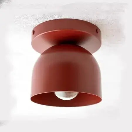 Compact Iron Ceiling Light with Dome Shade featuring a smooth, dome-shaped shade and warm glow.