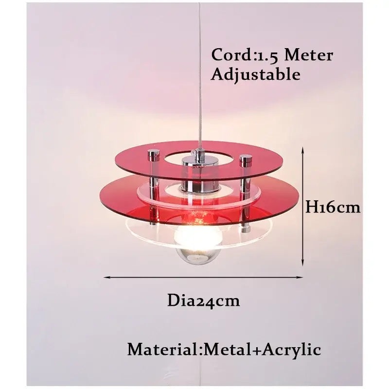 Space Age Acrylic Pendant Light - Vibrant & Colorful