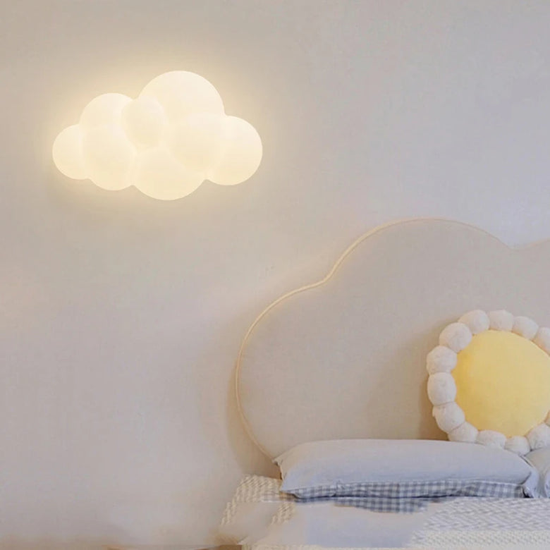 White Cloud Wall Light with Soft Glow – Cordless Modern Nursery Sconce