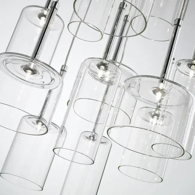 Neo Transparent Scandinavian Light Fixture with elegant glass shades and minimalist design