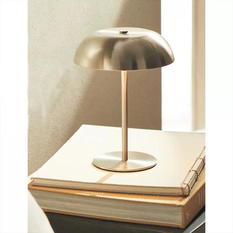Mid-Century Mushroom Table Lamp – Cordless, Rechargeable