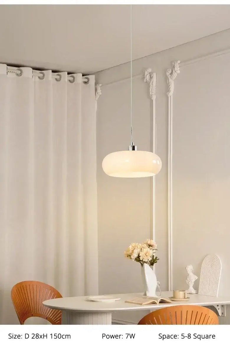 Bauhaus Glass LED Hanging Light I Orange/ White I Various Designs