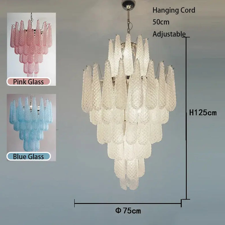 Vintage Drop Glass Chandelier with LED