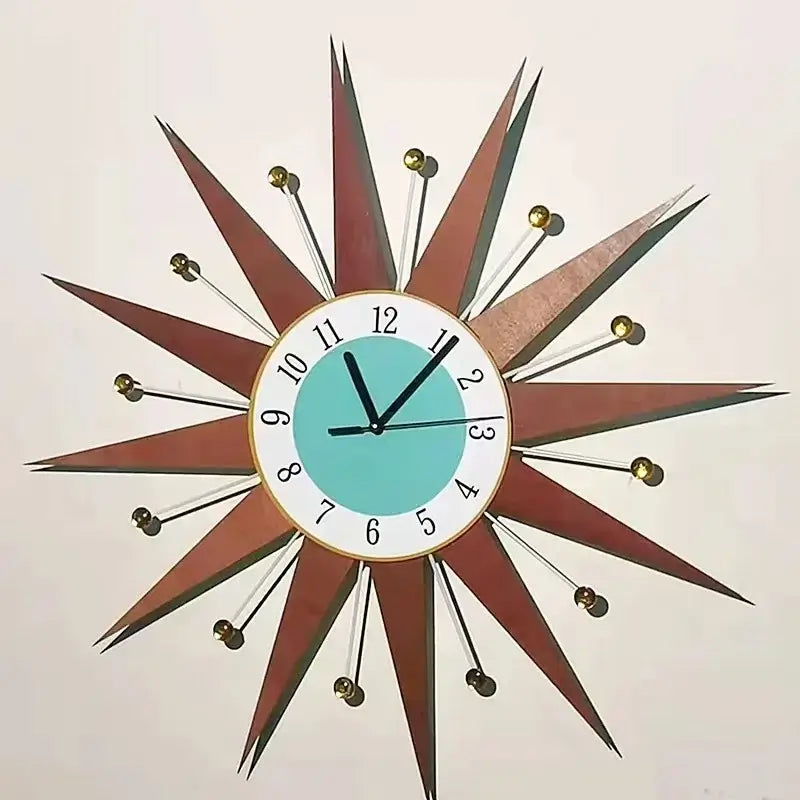 Sunburst Atomic Age Wall Clock - Stylish & Durable