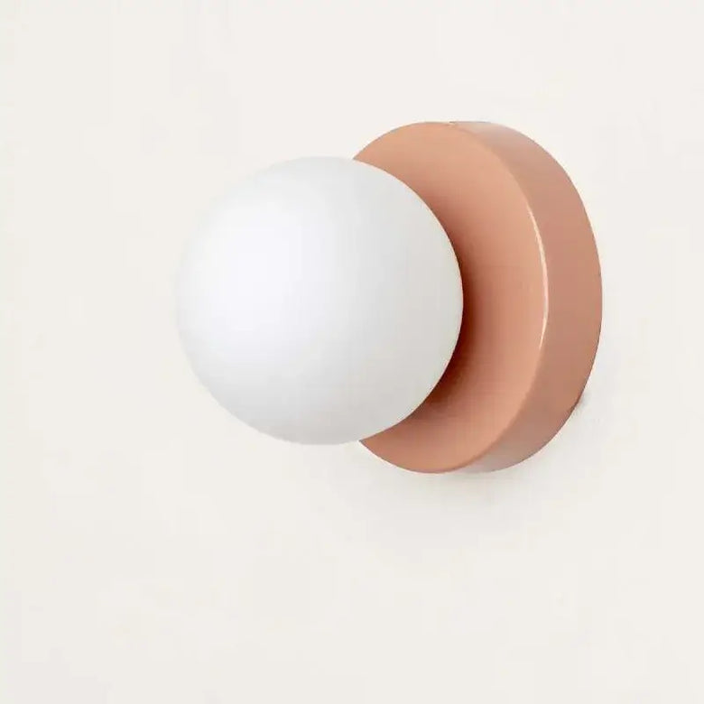 Colourful Macaron LED Wall Lamp 10/12cm in frosted glass and colorful metal fixture