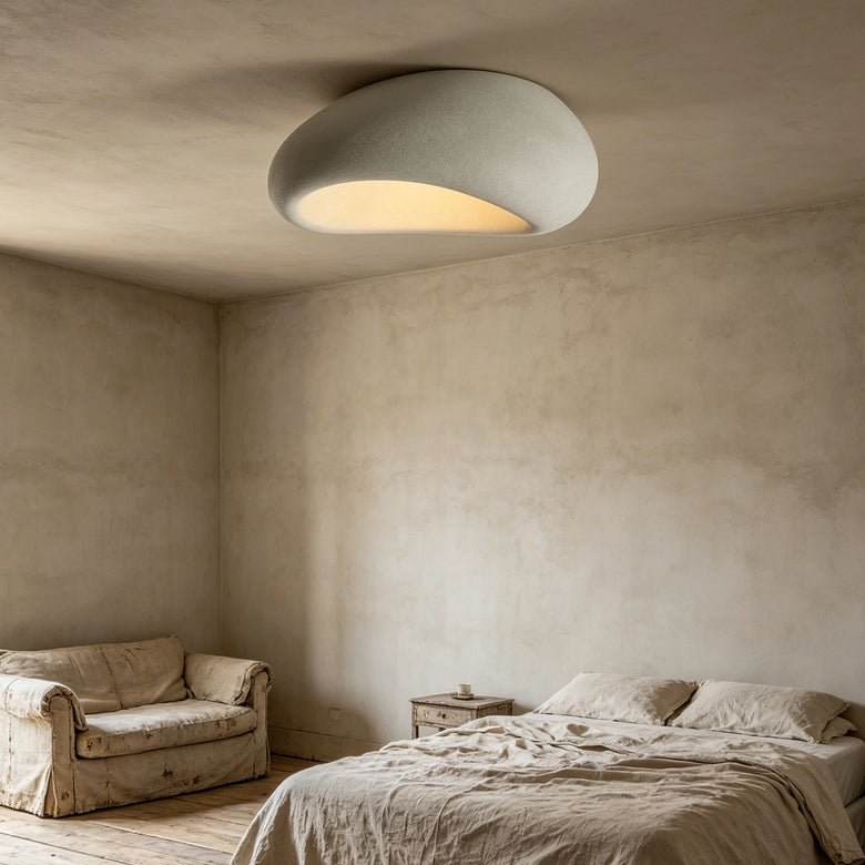 Organic Stone Ceiling Light in Grey or White