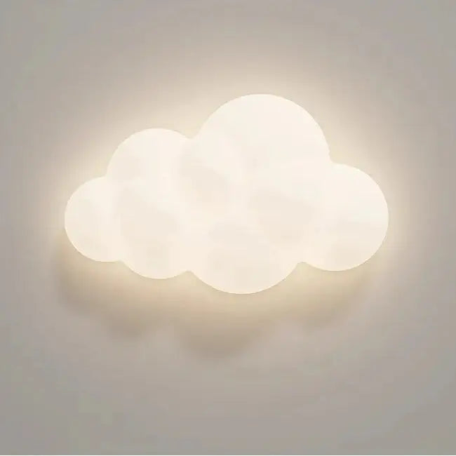 Cordless cloud wall light nursery with soft, diffused glow in a whimsical, cloud shape design.