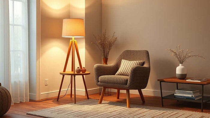Scandinavian living room with Nordic floor lamp, embodying Nordic Floor Lamp Specifications: Timeless Design for 2026 Interiors.