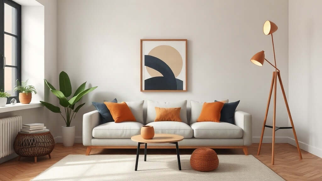 Modern living room showcasing Property Staging Lighting: The 2026 Trends Transforming Home Sales with stylish floor lamp.