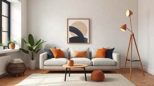 Modern living room showcasing Property Staging Lighting: The 2026 Trends Transforming Home Sales with stylish floor lamp.