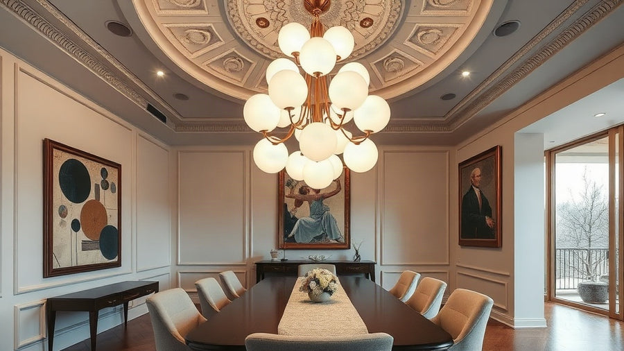 Elegant dining room featuring statement pendant lights, showcasing 2026 Architectural Design Trends in contemporary interiors.