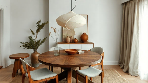 Japanese Pendant Lights for Autumn 2026: Wabi-Sabi Design Meets Modern Interiors in a dining room setting.