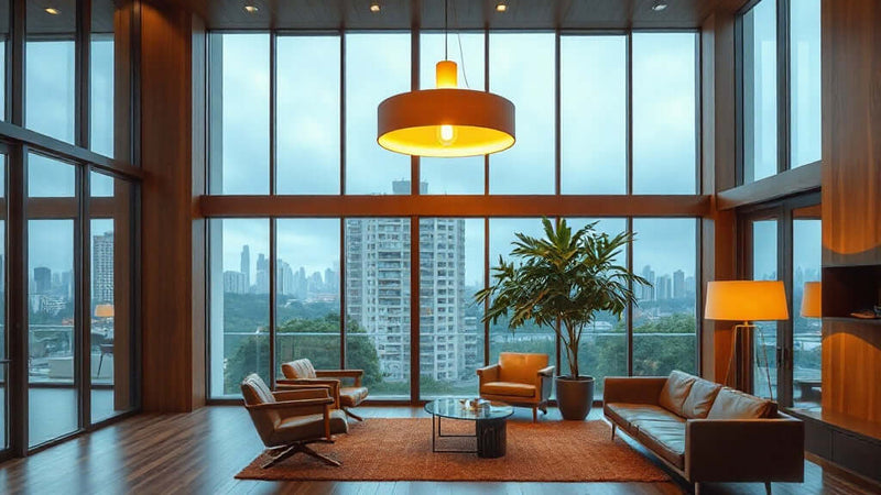 How to Choose the Perfect Danish Pendant Light for Your Summer Kitchen Renovation - modern living room with large windows