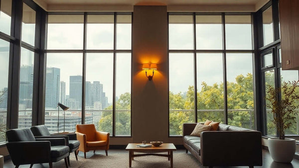 Wall Sconces Specification Guide for Architects: Mid-Century Modern & Scandinavian Options in a stylish living room setting