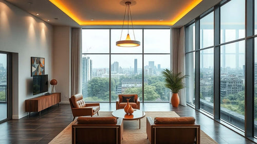 Bauhaus Lighting for Hospitality: Why Emotional Design Drives Guest Experience and Revenue in a modern hotel lounge with city view.