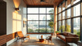 Modern living room with large windows, showcasing natural light; related to Outdoor Wall Light Specification Guide for Architects: Material, Finish & Lumen Standards in 2026.