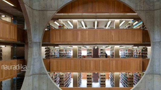 Library interior showcasing Louis Kahn's architectural design, highlighting his visionary work in "Louis Kahn and Design (updated in 2023)".