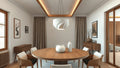Dining room featuring Japanese pendant lights: Bring Zen Serenity to Your Home This Season with natural materials and soft lighting.