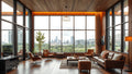 Modern living room with city view showcasing design inspiration for 7 Specification-Led Outdoor Wall Light Solutions for Architects in 2026.