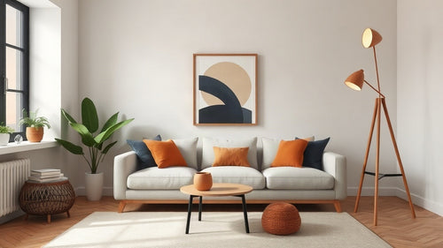 Modern living room showcasing Property Staging Lighting: The 2026 Trends Transforming Home Sales with stylish floor lamp.