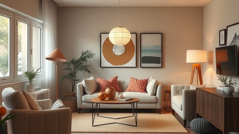 Modern living room showcasing Property Staging Lighting: Transform Your Home with Modern Design Trends including warm lamp accents