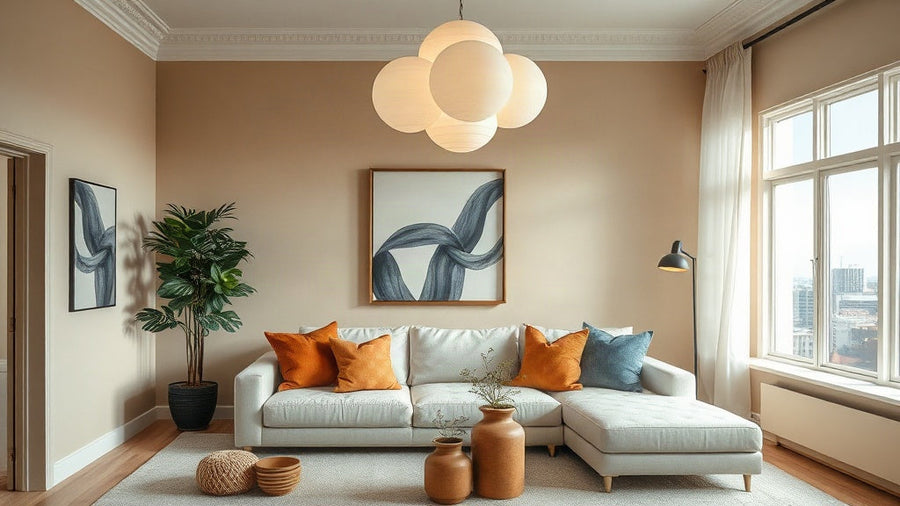 Cloud Lamp Shades: The Dreamy Lighting Trend Taking Over UK Homes in modern living room with Scandinavian decor.