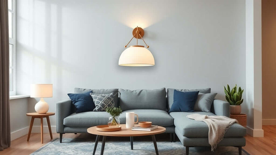 Modern living room featuring Rechargeable Wall Lights: The 2026 Lighting Trend for Modern Homes with chic decor and natural lighting.