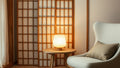 Rice Paper Table Lamps: Specification Guide for Architects & Designers featuring ambient lighting in a cozy interior space.
