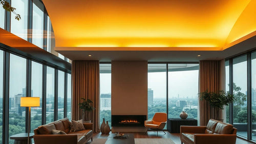 Stylish living room with modern rechargeable wall lights featured in The Complete Buyer's Guide to Rechargeable Wall Lights for Summer Interiors.